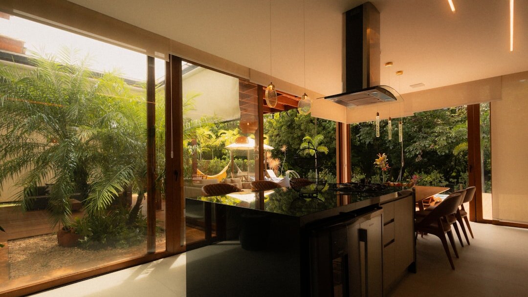 open plan kitchen in villa