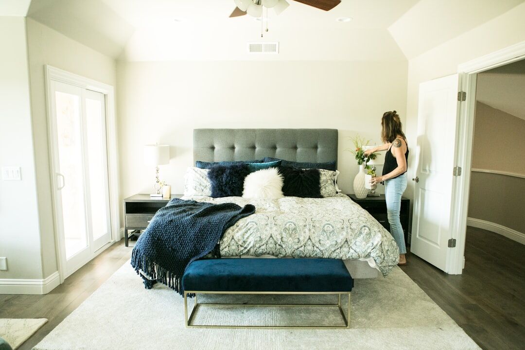 elegant bedroom in celebrity home